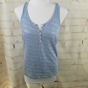 3/$25 J CREW factory tank XS sequins stripe blue